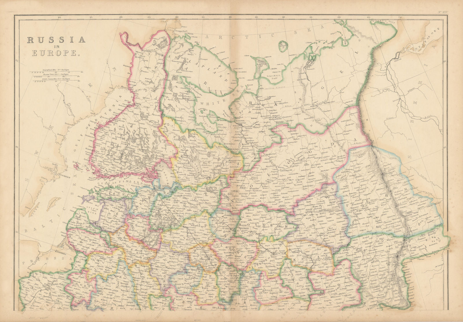 Russia in Europe, North. Finland Livonia Estonia Courland Latvia WELLER 1860 map